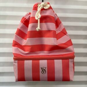 Victoria's Secret Red and Pink Pool/Beach +cooler Bag